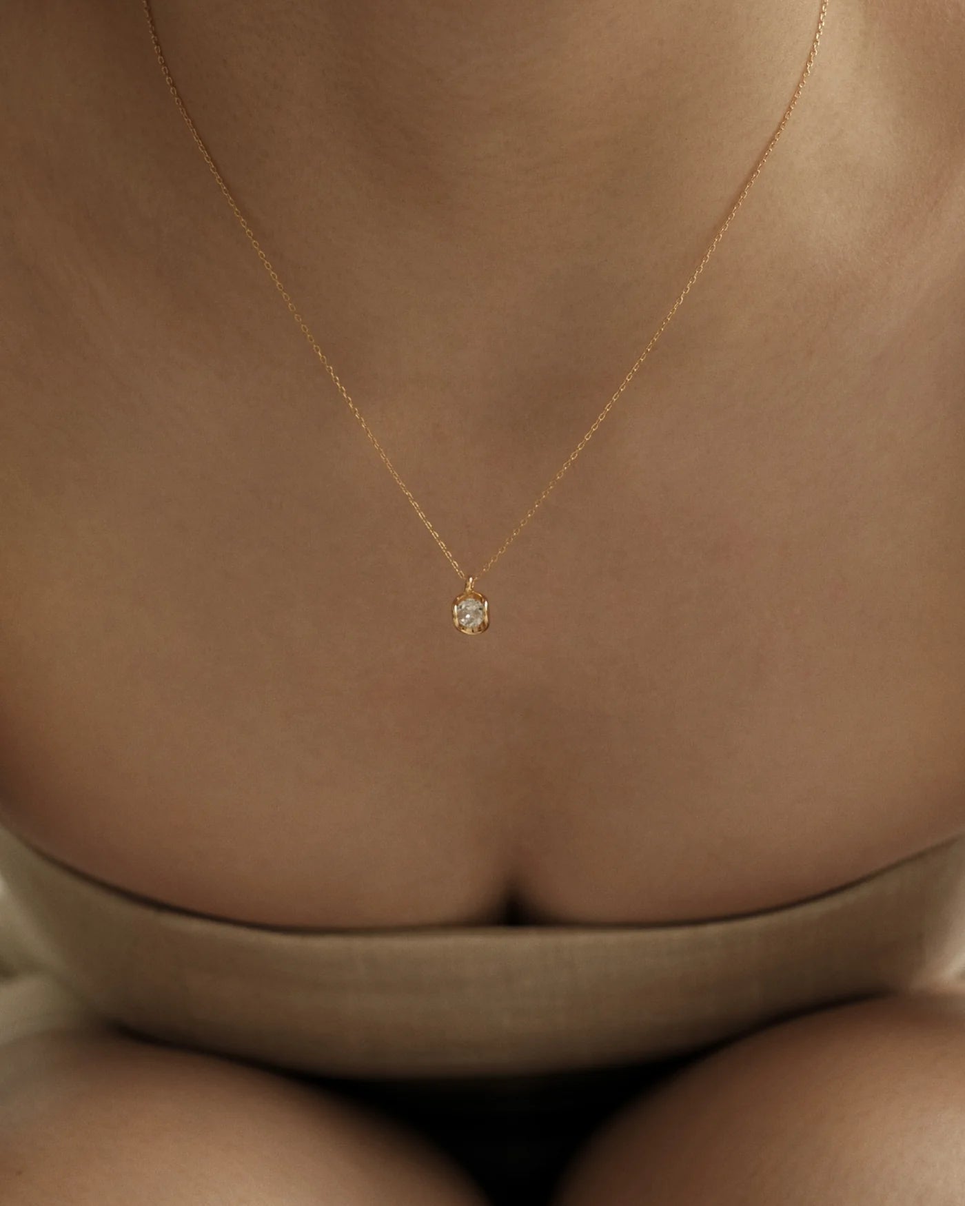 ODELET金色鑽石吊墜項鍊