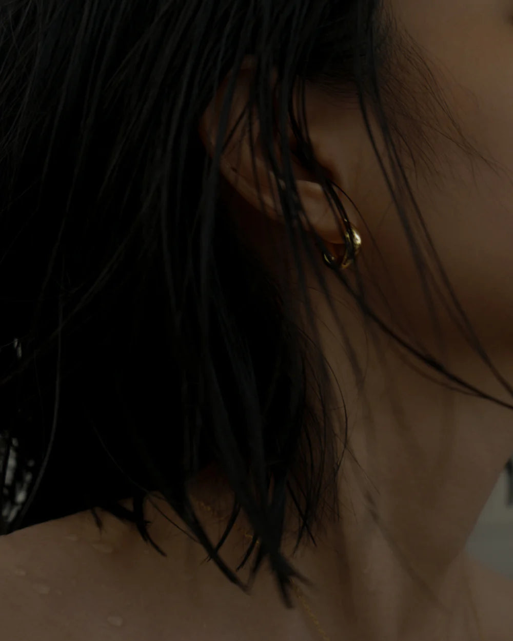 ANJA金色迷你圓環耳環